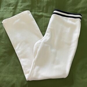 Ralph Lauren Lauren Active Knit Flare Lounge Pants White Striped Waist Y2K M